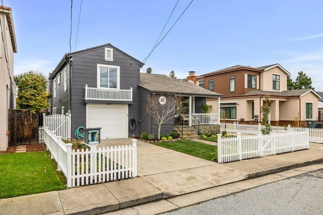 view of front of house with a garage and a porch