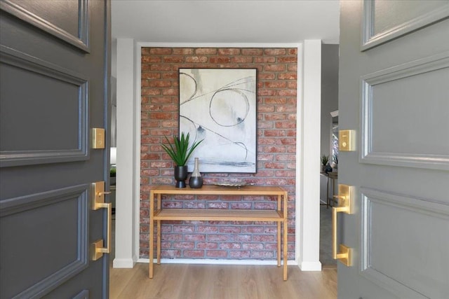 entrance foyer with light hardwood / wood-style flooring