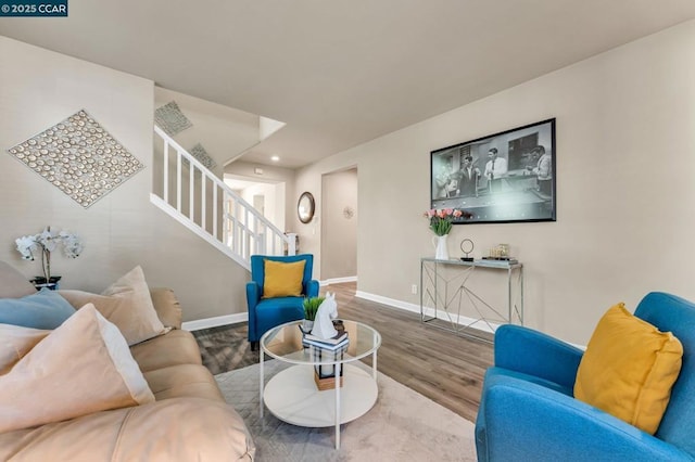 living room featuring wood-type flooring