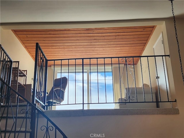 interior details with wooden ceiling