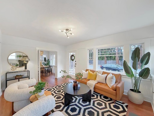 living room featuring hardwood / wood-style floors