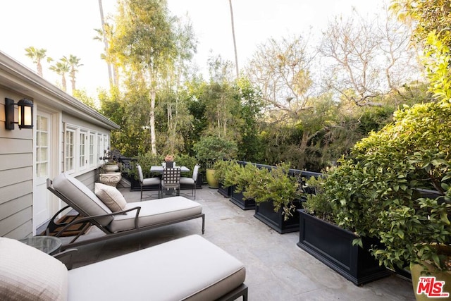 view of patio featuring an outdoor living space