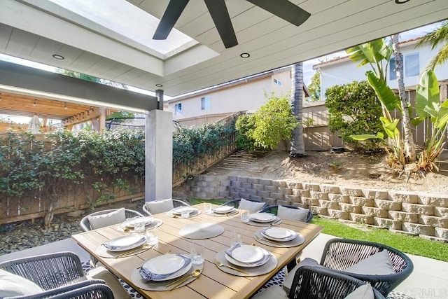 view of patio / terrace with ceiling fan