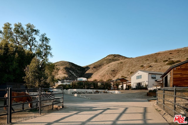 view of street with a mountain view