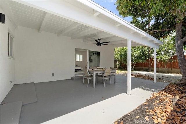 view of patio / terrace with ceiling fan