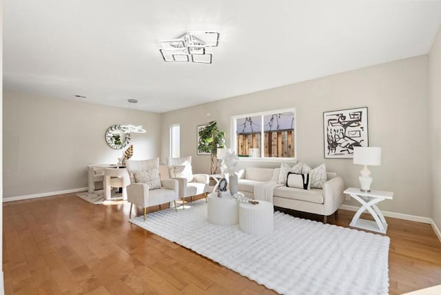 living room featuring wood-type flooring