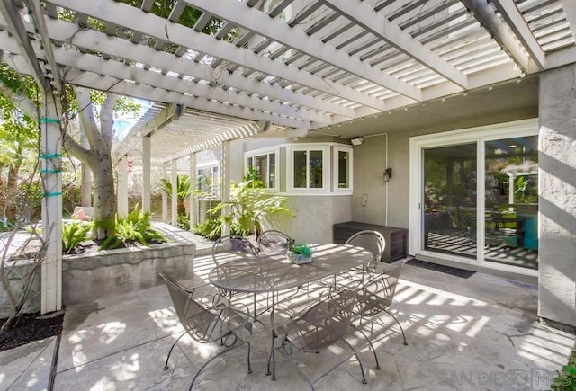 view of patio with a pergola