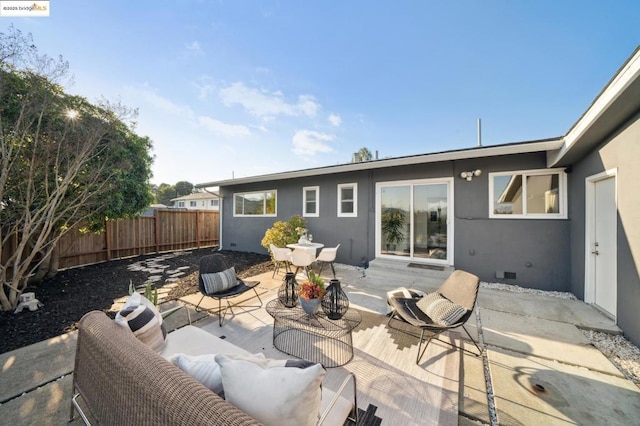 view of patio / terrace featuring an outdoor living space