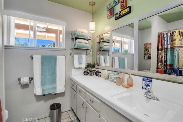 bathroom featuring tile patterned floors and vanity