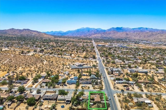 bird's eye view with a mountain view