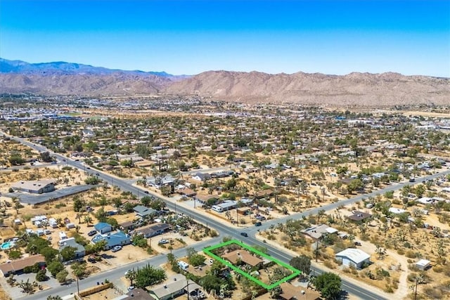 bird's eye view featuring a mountain view