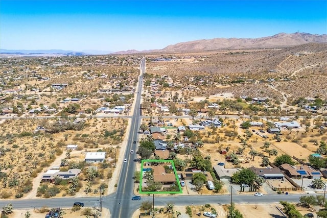 aerial view with a mountain view