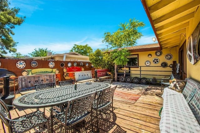 view of wooden deck