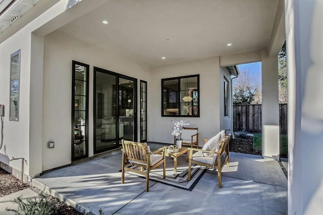 view of patio with an outdoor hangout area