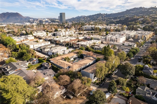 aerial view with a mountain view