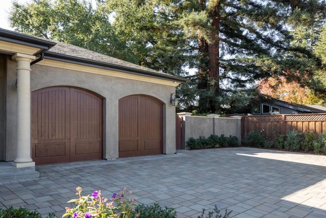 view of garage