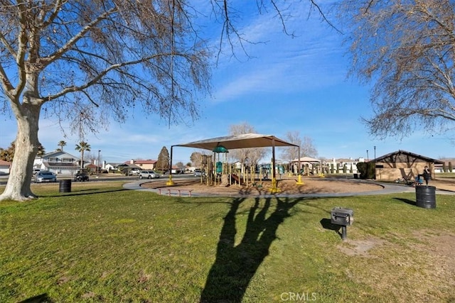 view of yard featuring a playground