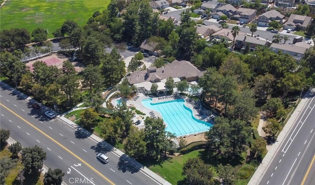 bird's eye view with a residential view