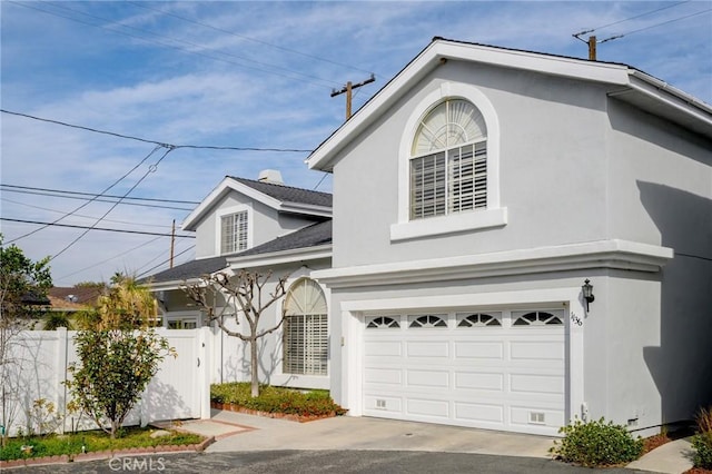 view of front of house with a garage