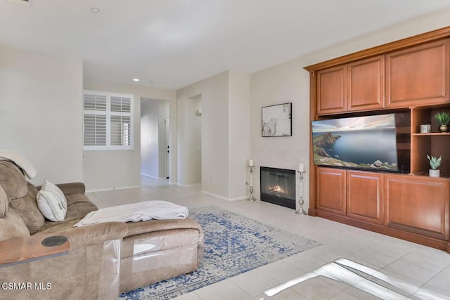 view of tiled living room