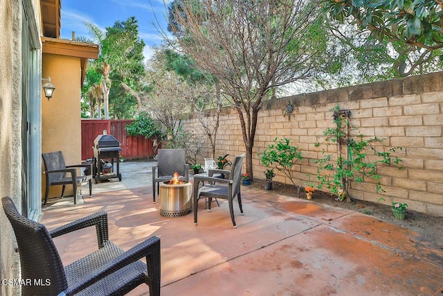 view of patio / terrace with area for grilling