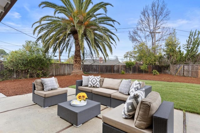 view of patio featuring outdoor lounge area