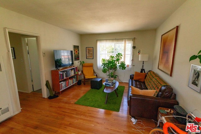 living room featuring light hardwood / wood-style floors