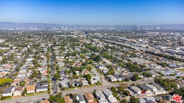 aerial view with a mountain view