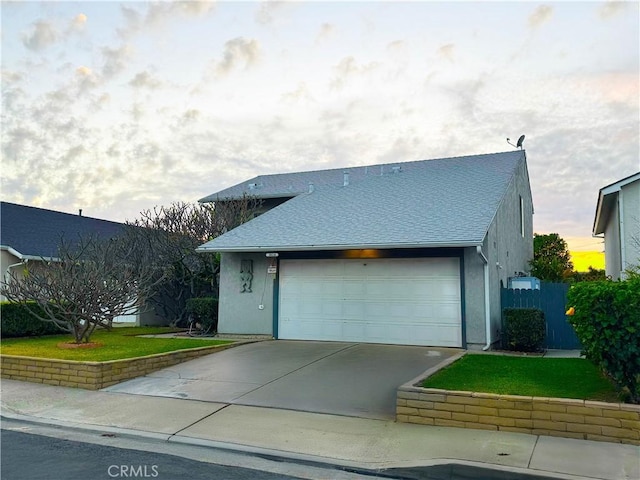 view of front of home with a garage