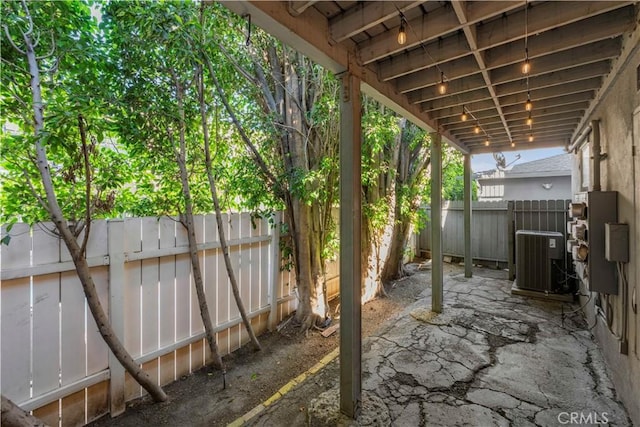 view of patio / terrace with central AC unit