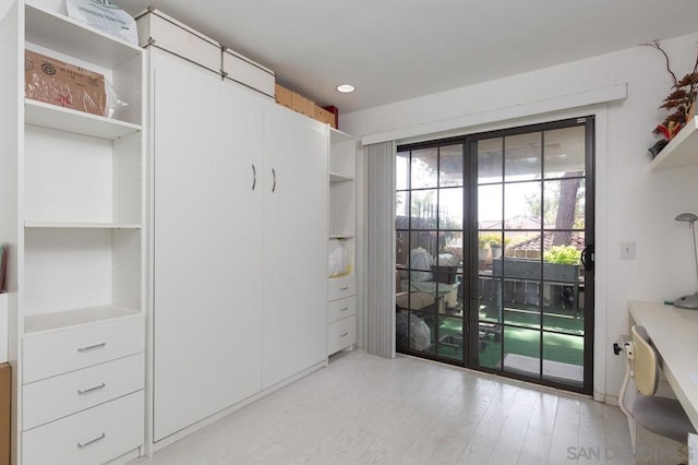 entryway with light wood-type flooring