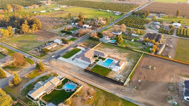 aerial view featuring a rural view