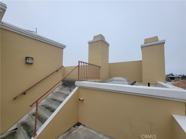 view of patio featuring stairs