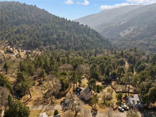 drone / aerial view with a mountain view