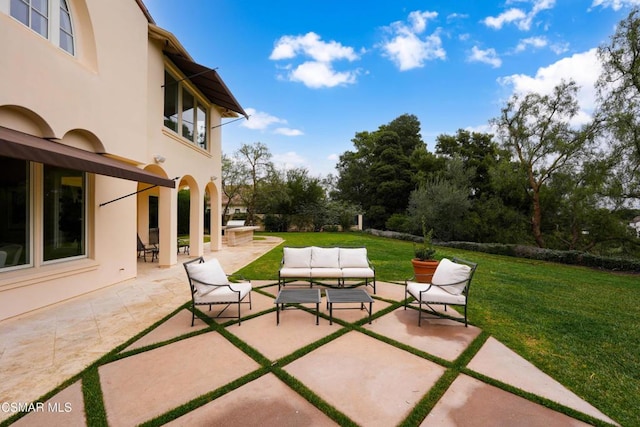 view of patio / terrace with an outdoor hangout area