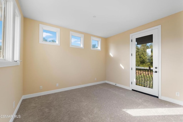 carpeted empty room featuring plenty of natural light