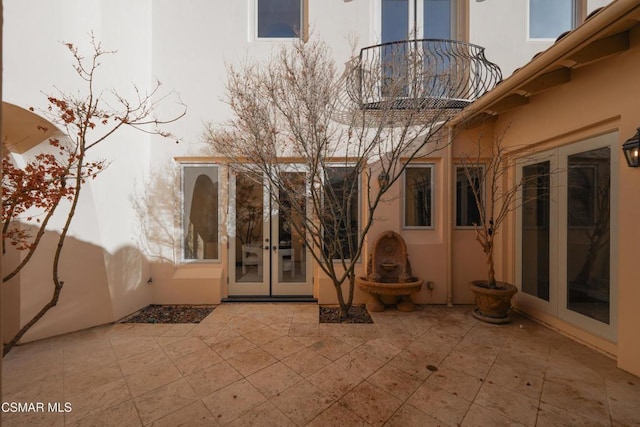 exterior space with french doors