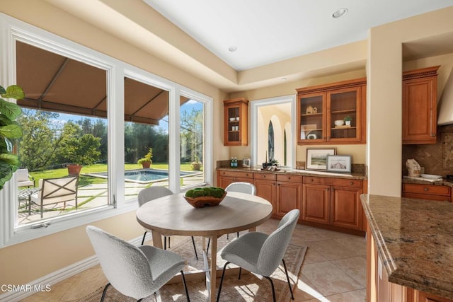 view of tiled dining space