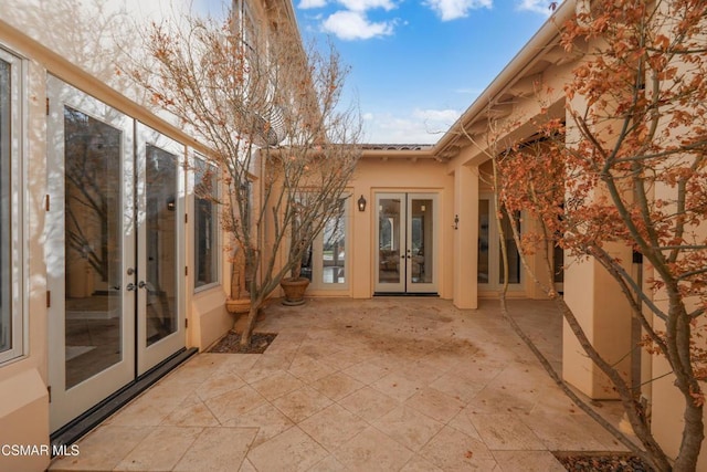 view of patio / terrace featuring french doors