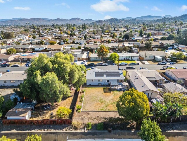 drone / aerial view with a mountain view