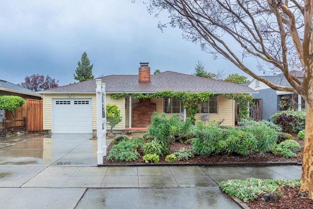 single story home featuring a garage