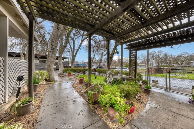 view of patio / terrace featuring a pergola