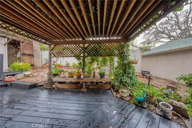 view of wooden terrace