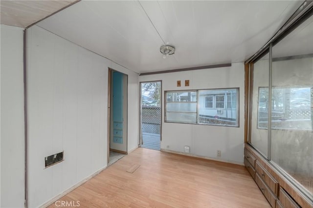 interior space with light hardwood / wood-style floors