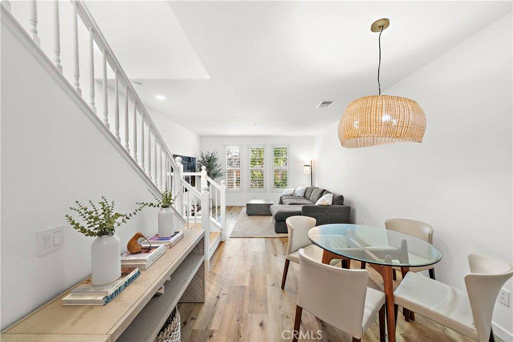 dining area featuring light hardwood / wood-style floors