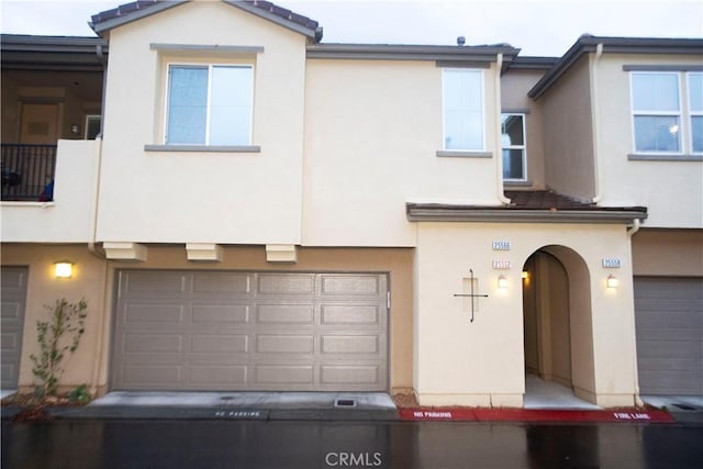 view of property featuring a garage