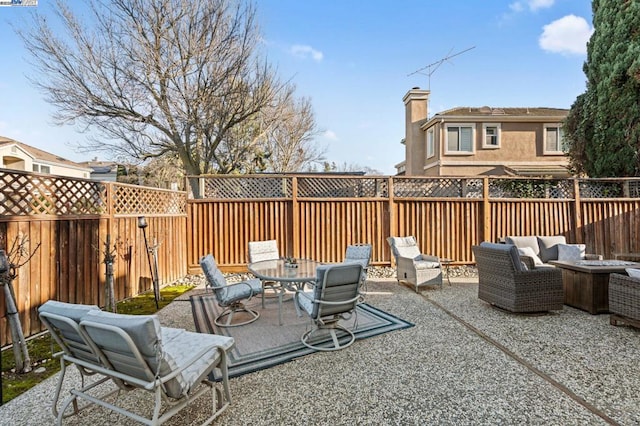 view of patio / terrace with an outdoor hangout area