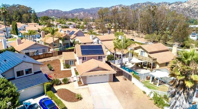 aerial view with a mountain view