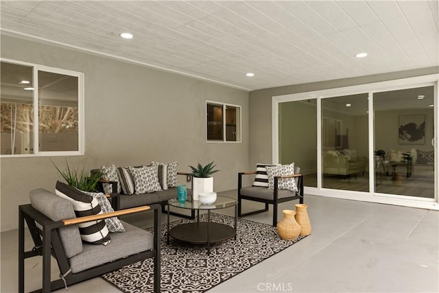 view of patio / terrace with an outdoor living space