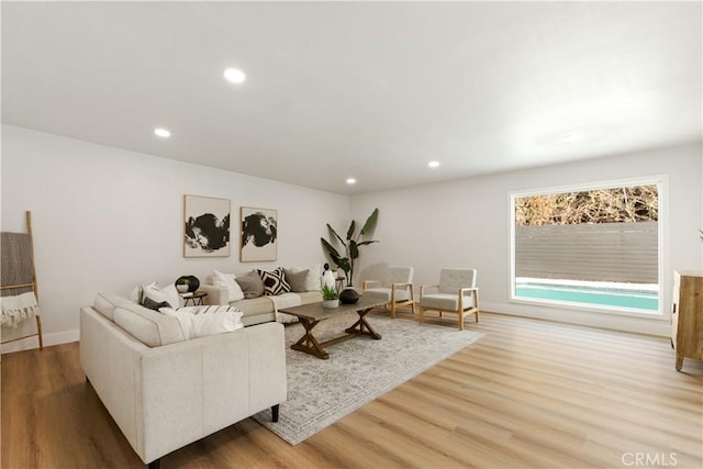 living room with wood-type flooring